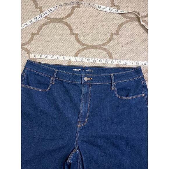 Old navy wow flare high rise dark rinse blue jeans, size 18 - Picture 5 of 12